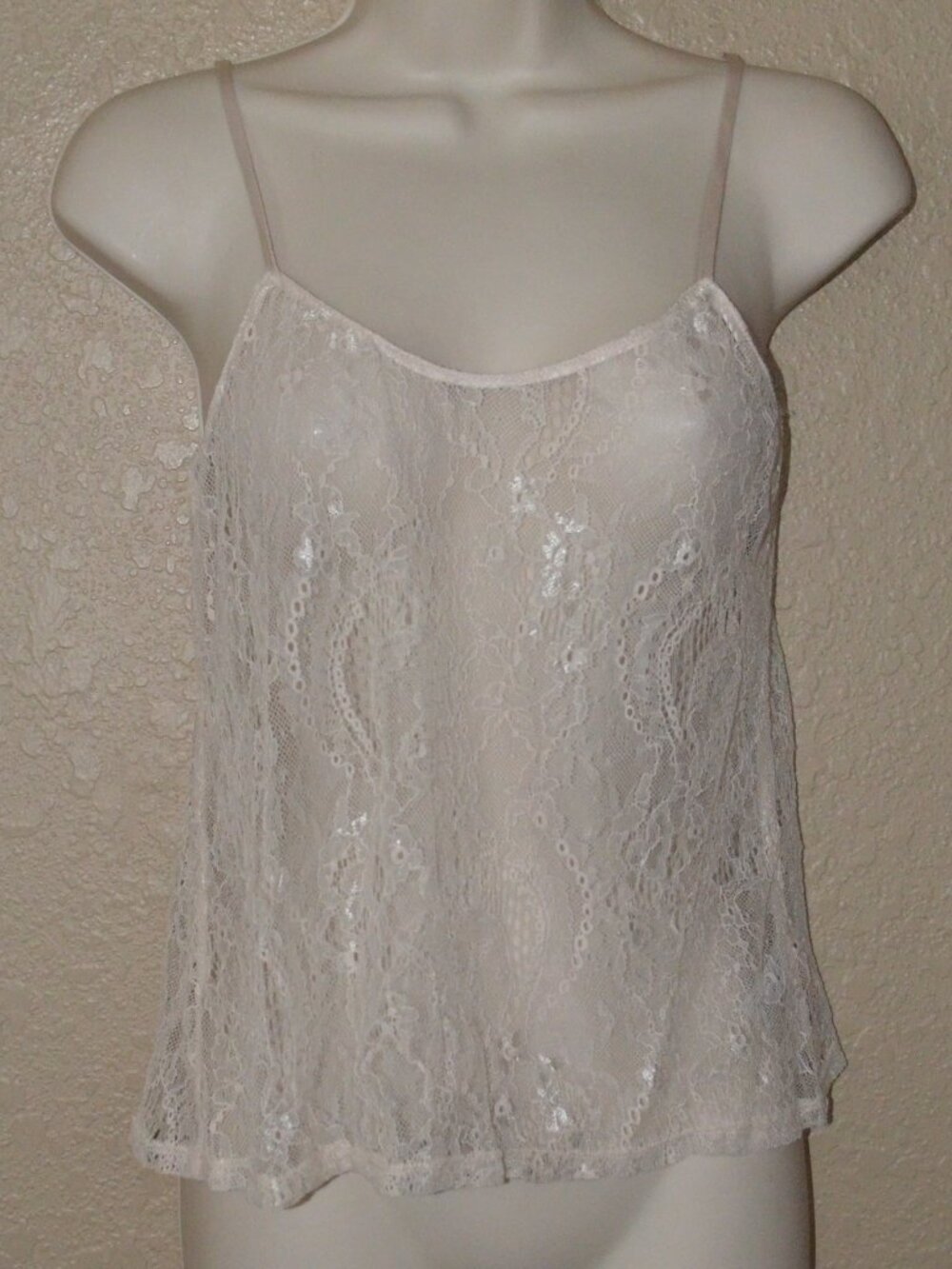 Sz XS Sablyn Cream Silk Delicate Lace Cami Camisole